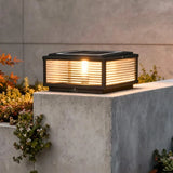 Lampe Solaire LED Moderne Pour Pilier de Portail, Carrée Noire IP65