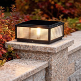 Lampe Solaire LED Moderne Pour Pilier de Portail, Carrée Noire IP65