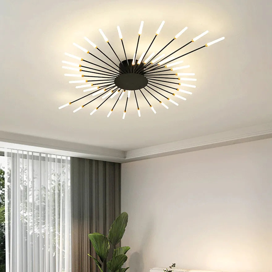 Plafonnier LED Design Créatif Forme Feu d'Artifice à Intensité Variable
