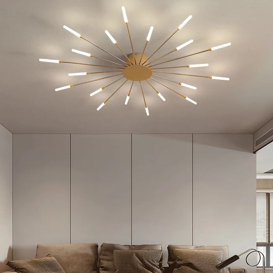 Plafonnier LED Design Créatif Forme Feu d'Artifice à Intensité Variable