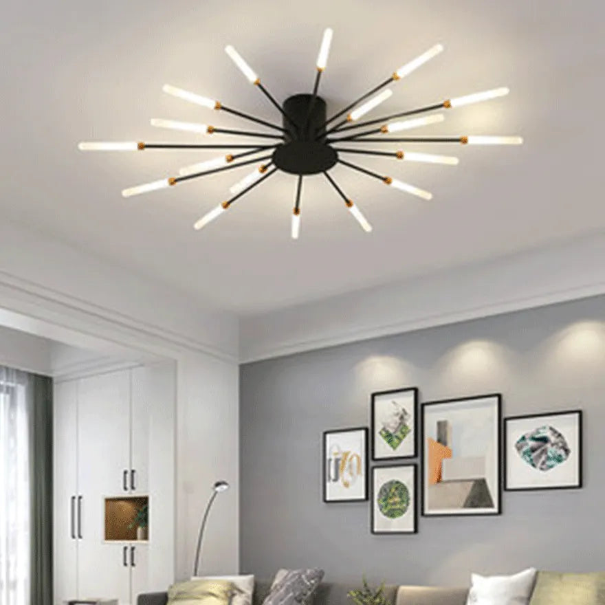 Plafonnier LED Design Créatif Forme Feu d'Artifice à Intensité Variable