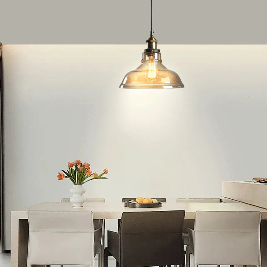Suspension Verre Style Industriel Vintage pour Salle à Manger
