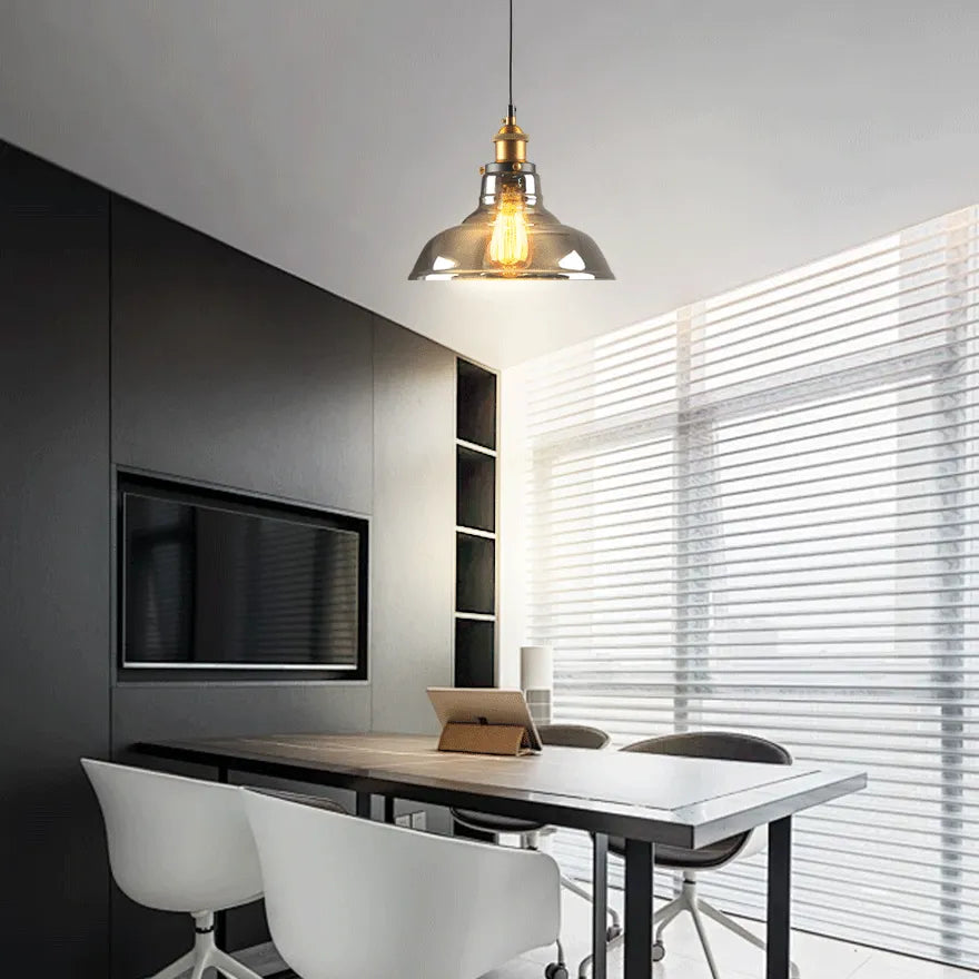 Suspension Verre Style Industriel Vintage pour Salle à Manger