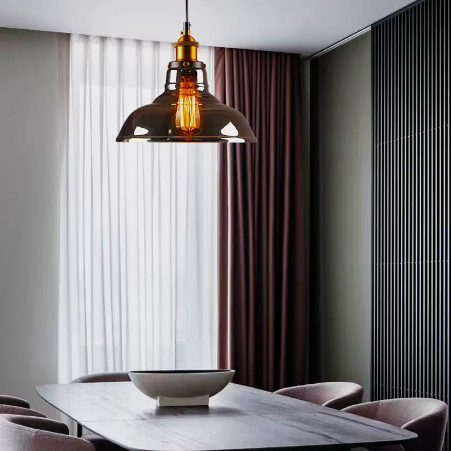 Suspension Verre Style Industriel Vintage pour Salle à Manger