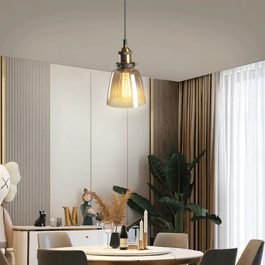 Suspension Verre Style Industriel Vintage pour Salle à Manger