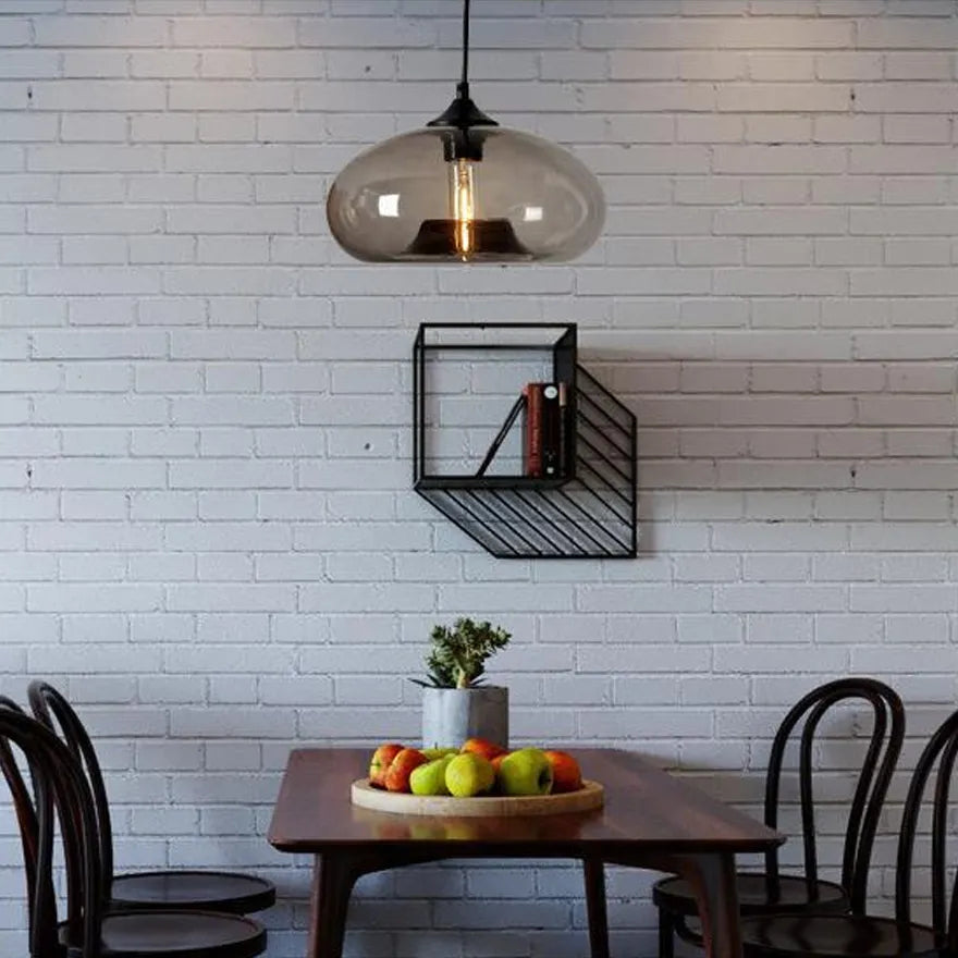 Suspension Moderne en Verre Ovale pour Salle à Manger