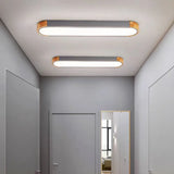 Plafonnier LED Oval Bois Simple pour Couloir