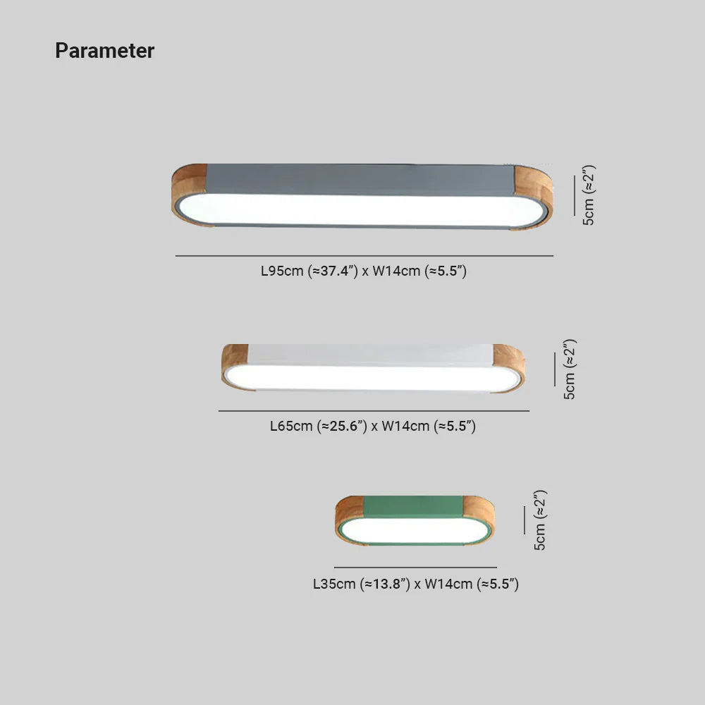 Plafonnier LED Oval Bois Simple pour Couloir