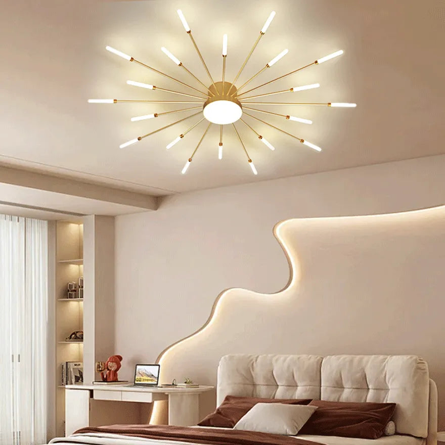 Plafonnier LED Dimmable Design Feu d'Artifice Moderne pour Salon