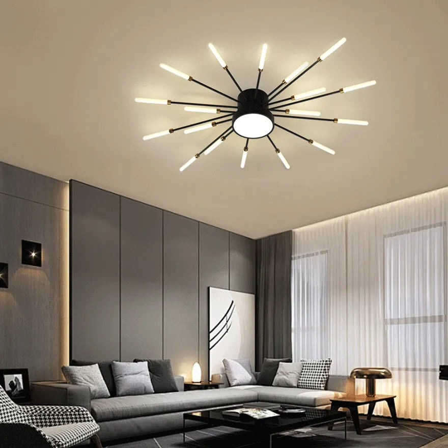 Plafonnier LED Dimmable Design Feu d'Artifice Moderne pour Salon