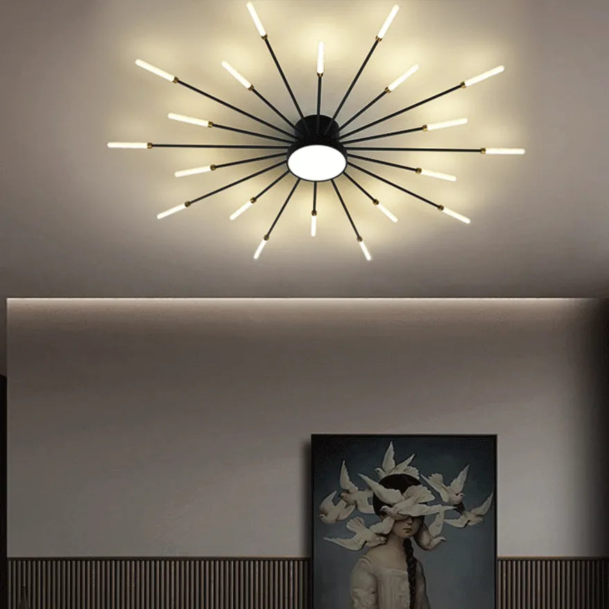 Plafonnier LED Dimmable Design Feu d'Artifice Moderne pour Salon