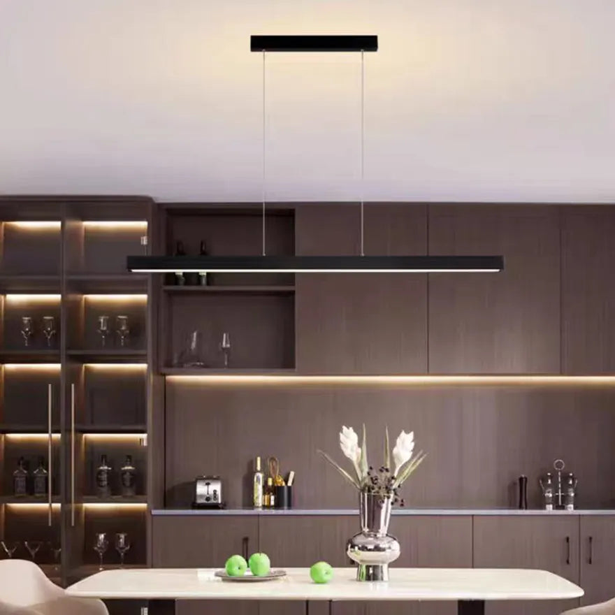 Suspension Barre LED Noire Minimaliste Dimmable