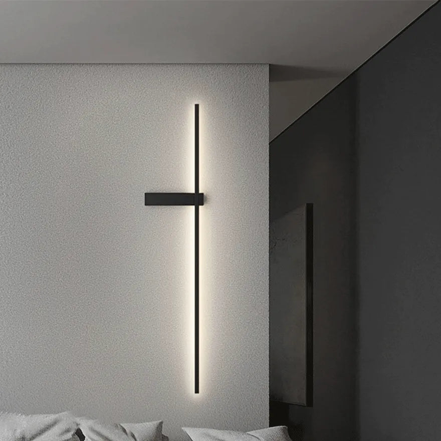 Applique Murale Linéaire LED Design Croisé Minimaliste pour Chevet