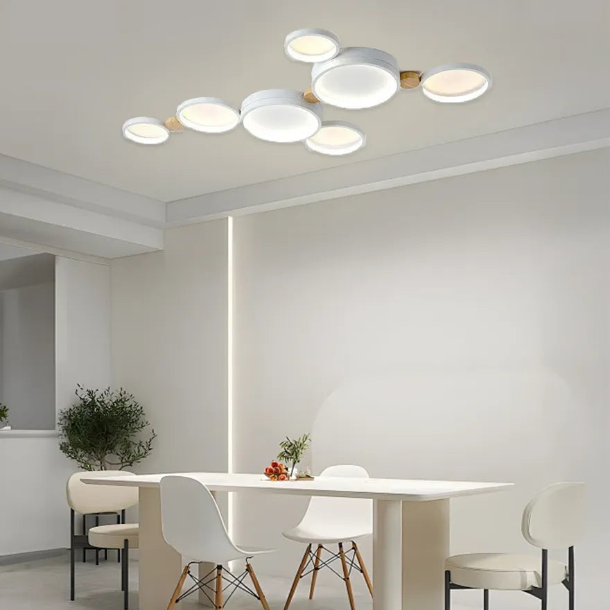 Plafonnier LED Nordique à Plusieurs Cercles et Anti-éblouissement