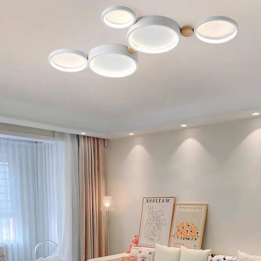 Plafonnier LED Nordique à Plusieurs Cercles et Anti-éblouissement