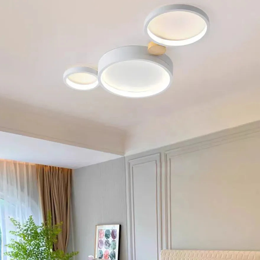 Plafonnier LED Nordique à Plusieurs Cercles et Anti-éblouissement