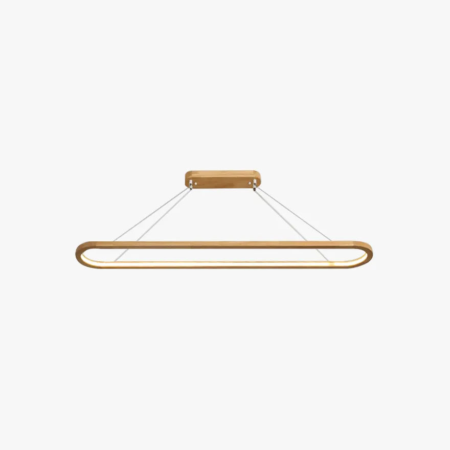 Suspension Bois Ovale Dimmable Moderne pour Salle à Manger