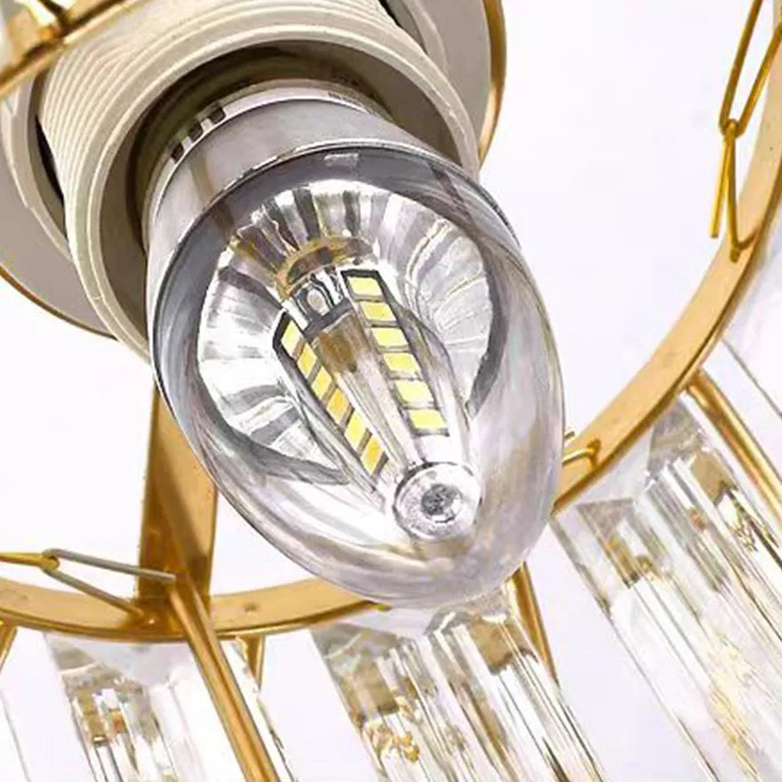 Plafonnier LED Cristal Cage Créatif pour Couloir avec Lumière à Trois Couleurs
