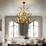 Lustre Bois Métal Design Cerf Style Vintage pour Salon