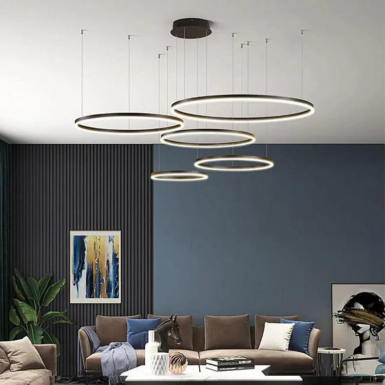 Suspension LED Anneau Dimmable Minimaliste Pour Salon