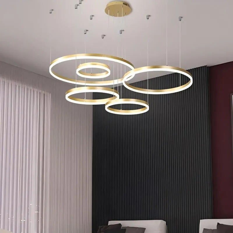 Suspension LED Anneau Dimmable Minimaliste Pour Salon