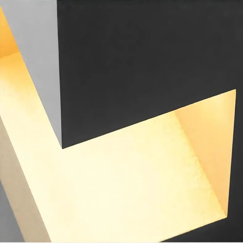 Lampe de Jardin Extérieur Solaire en Forme de Cube Noir Minimaliste