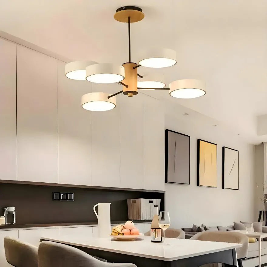 Lustre Design Moderne À Disques Multiples pour Salon