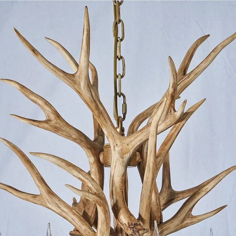 Lustre Bois Métal Design Cerf Style Vintage pour Salon