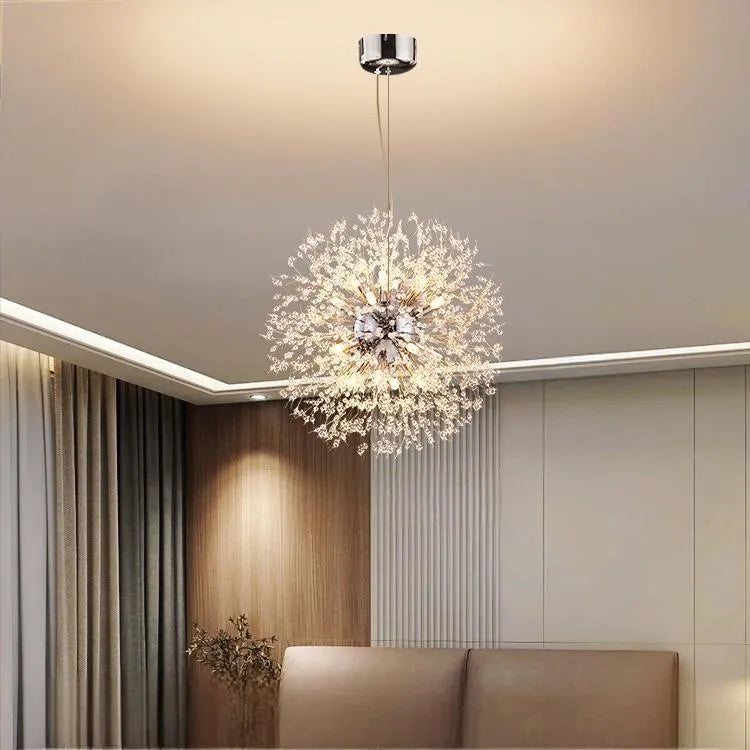 Suspension LED Nordique Forme de Pissenlit en Cristal