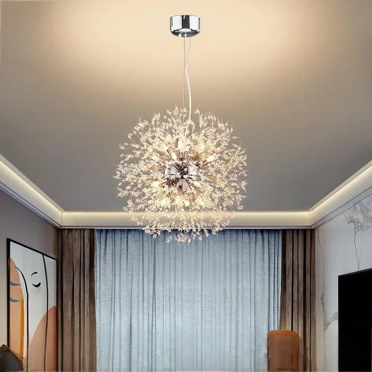 Suspension LED Nordique Forme de Pissenlit en Cristal