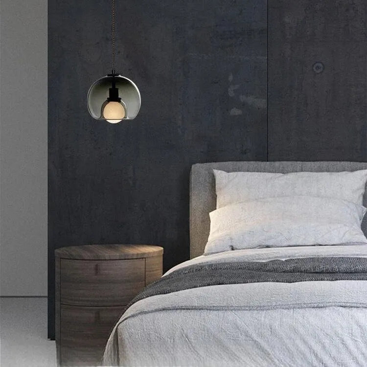 Suspension Moderne En Verre Dôme Pour Chevet