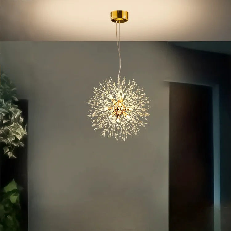 Suspension LED Nordique Forme de Pissenlit en Cristal