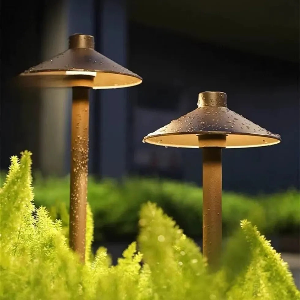Lampe à Piquer LED Extérieure Champignon en Métal pour Jardin