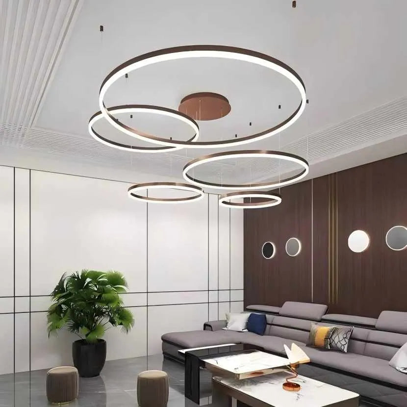 Suspension LED Anneau Dimmable Minimaliste Pour Salon