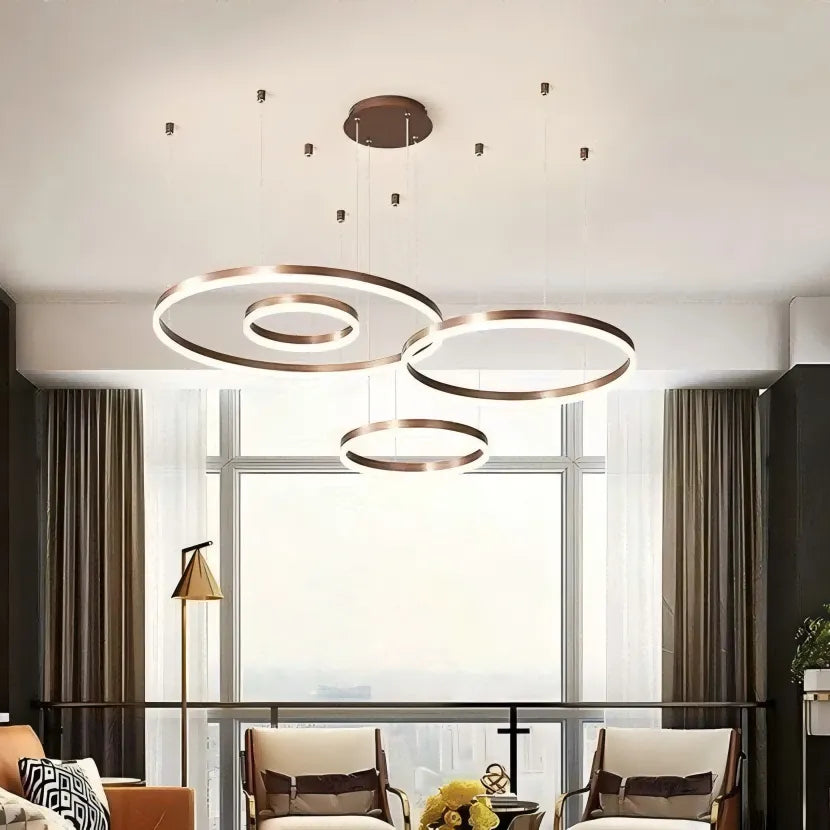 Suspension LED Anneau Dimmable Minimaliste Pour Salon