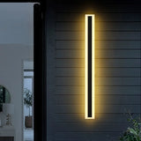 Applique Murale Extérieure Linéaire LED Noire Avec Éclairage en Bordure