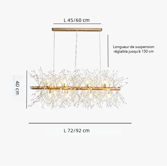 Suspension LED Nordique Forme de Pissenlit en Cristal