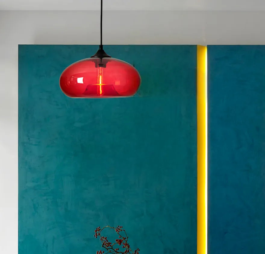 Suspension Moderne en Verre Ovale pour Salle à Manger