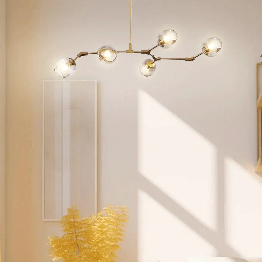 Lustre Créatif en Verre Moléculaire Rotatif pour Salon