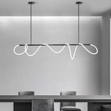 Suspension LED Nordique Forme Note Musicale Longue pour Salle à Manger
