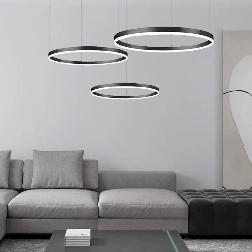 Suspension LED Anneau Dimmable Minimaliste Pour Salon