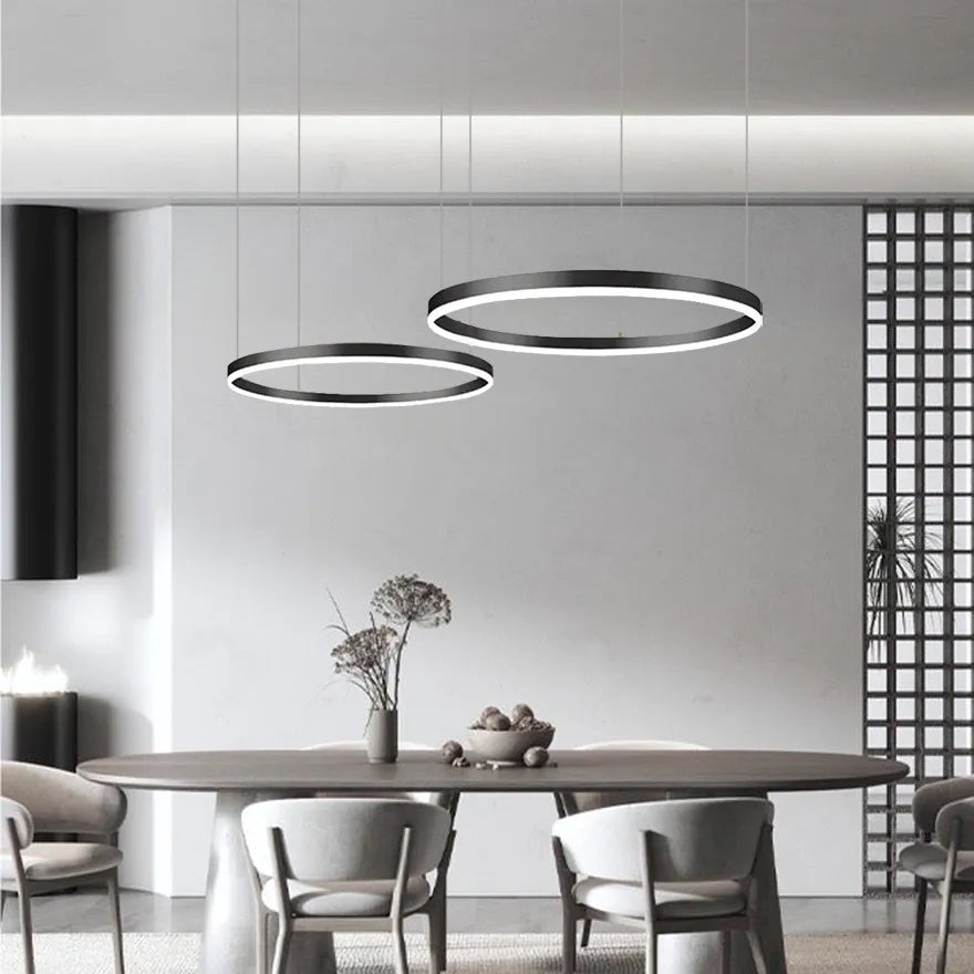 Suspension LED Anneau Dimmable Minimaliste Pour Salon