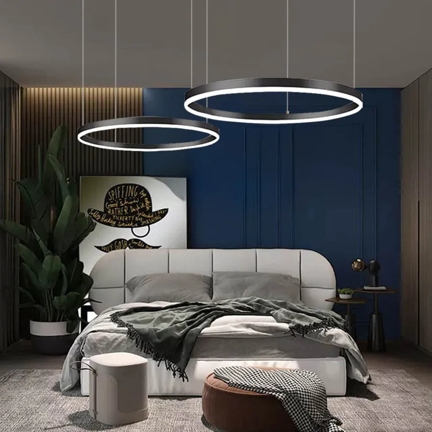 Suspension LED Anneau Dimmable Minimaliste Pour Salon