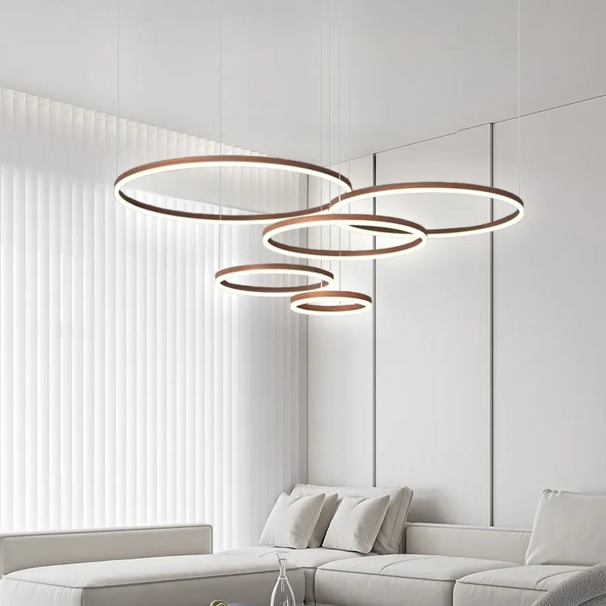 Suspension LED Anneau Dimmable Minimaliste Pour Salon