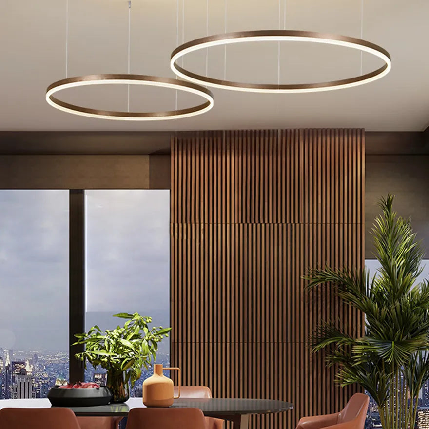 Suspension LED Anneau Dimmable Minimaliste Pour Salon