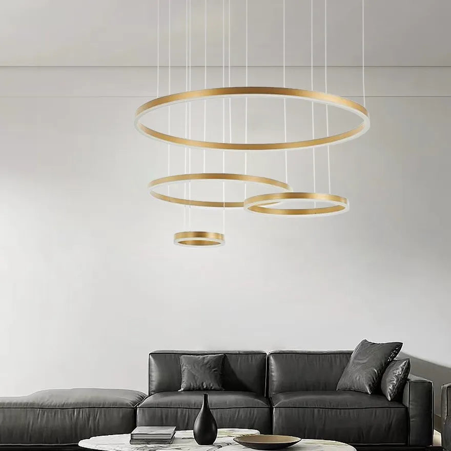 Suspension LED Anneau Dimmable Minimaliste Pour Salon