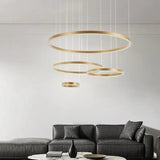 Suspension LED Anneau Dimmable Minimaliste Pour Salon