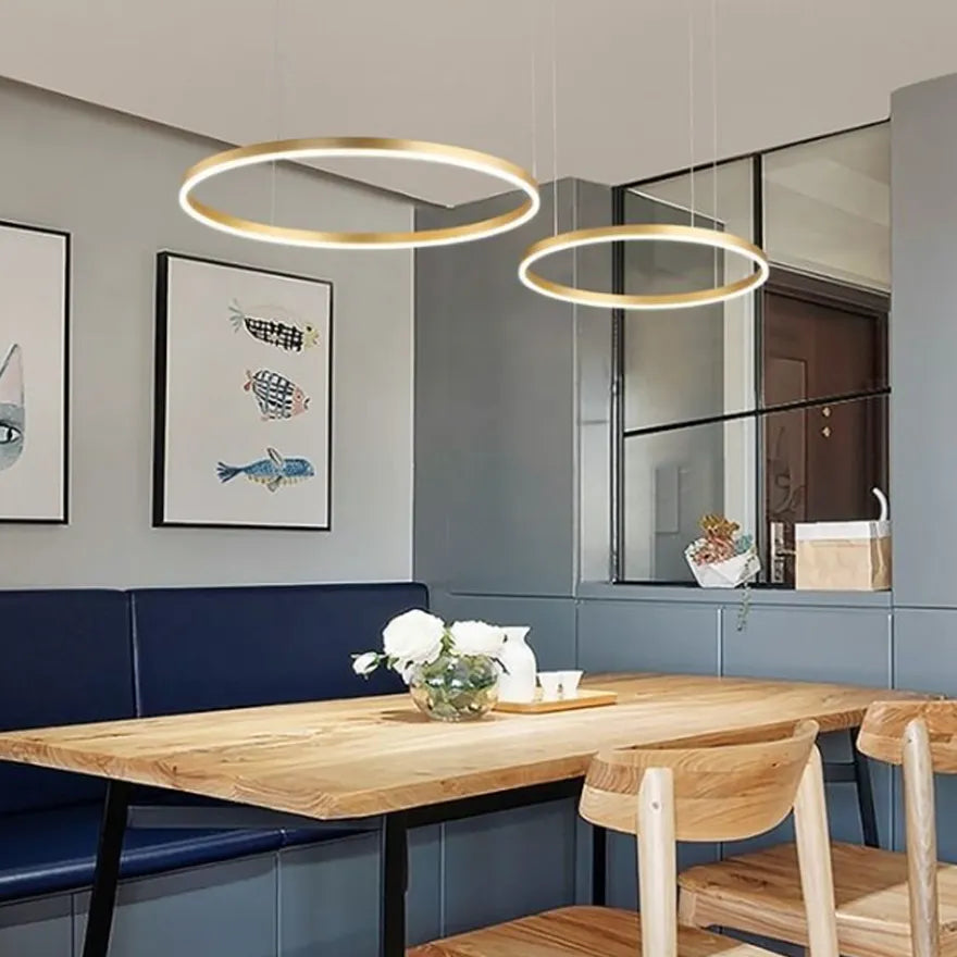Suspension LED Anneau Dimmable Minimaliste Pour Salon