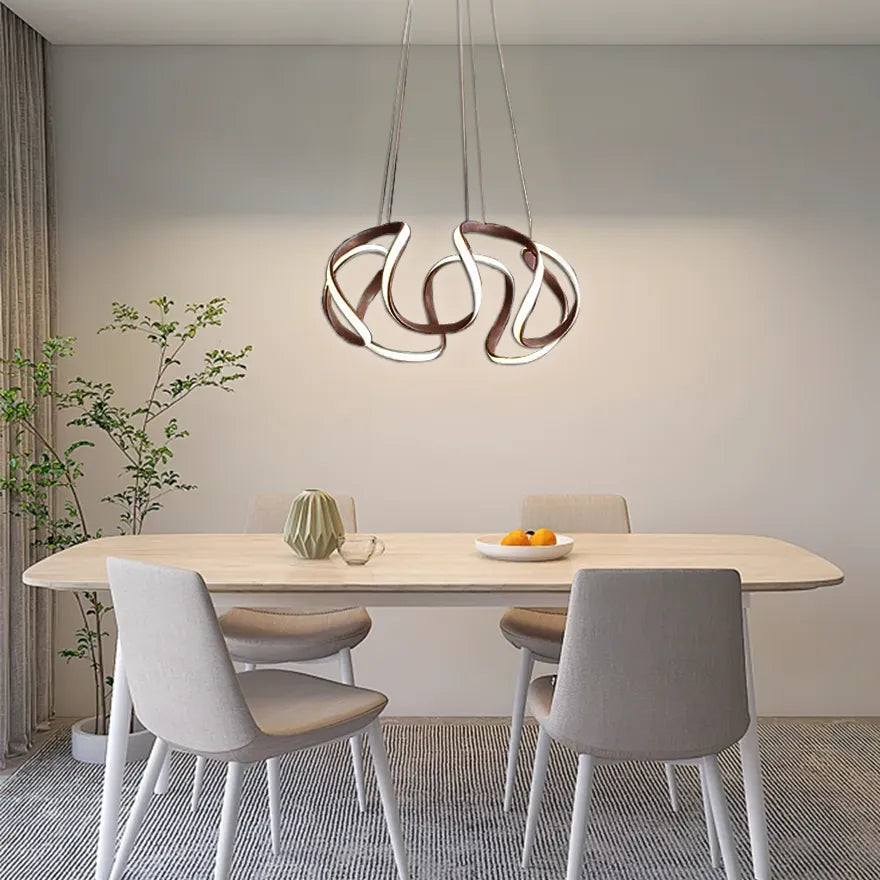 Suspension LED Moderne et Dimmable de Ruban pour Salle à Manger
