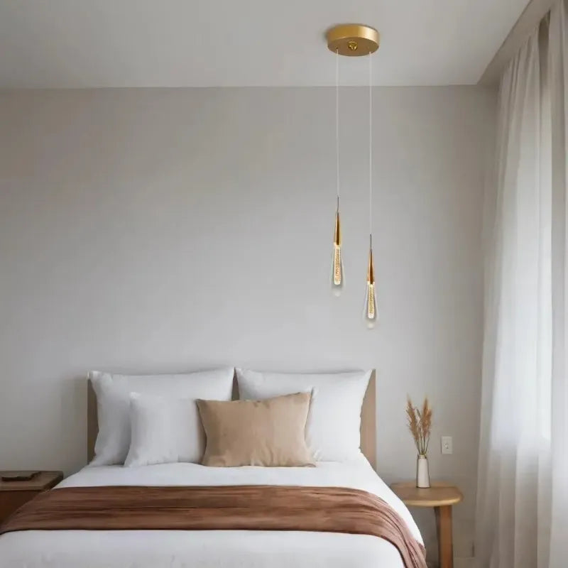 Suspension Cristal Goutte d'Eau Créative pour Chevet